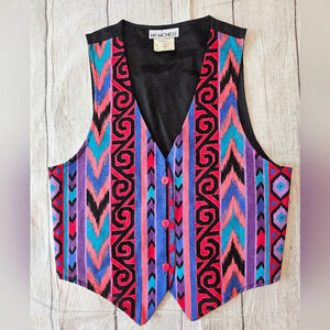 My Michelle Vintage 90's •Size Large• Southwestern Print Vest Buttons Made In US